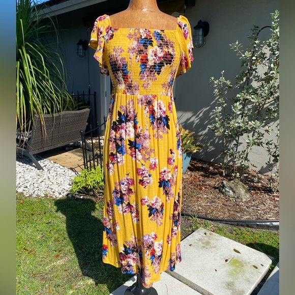 Timing Dresses Yellow Floral Midi Maxi Dress Poshmark